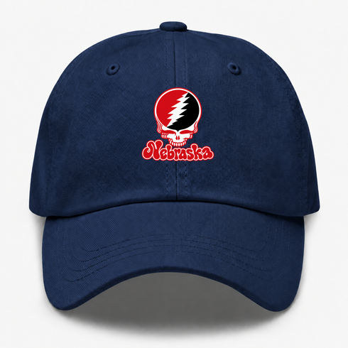 Nebraska Stealie Premium Unisex Dad Hat — Design: Nebraska Omaha University of — Navy