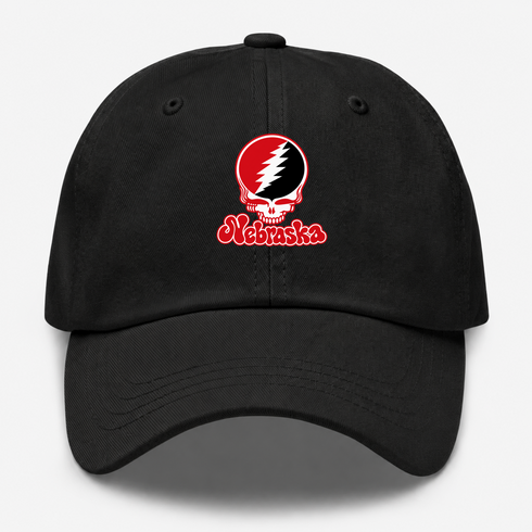 Nebraska Stealie Premium Unisex Dad Hat — Design: Nebraska Omaha University of — Black