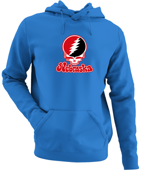 Nebraska Stealie Premium Unisex Hoodie — Design: Nebraska Omaha University of — Heather Royal