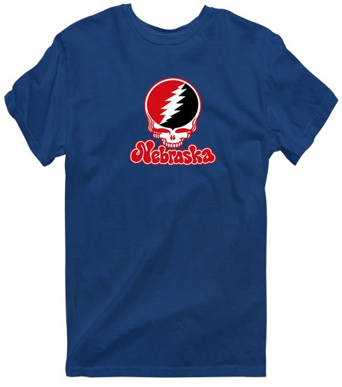 Nebraska Stealie Premium Unisex T-Shirt — Design: Nebraska Omaha University of — Navy