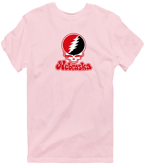 Nebraska Stealie Premium Unisex T-Shirt — Design: Nebraska Omaha University of — Light Pink