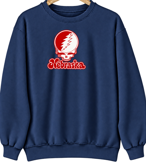 Nebraska Stealie Premium Unisex Crewneck — Design: Nebraska University of — Navy