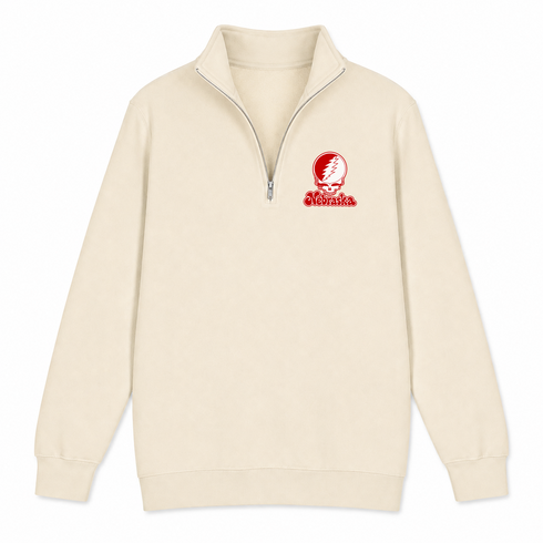 Nebraska Stealie Premium Unisex Quarter-Zip — Design: Nebraska University of — Sand