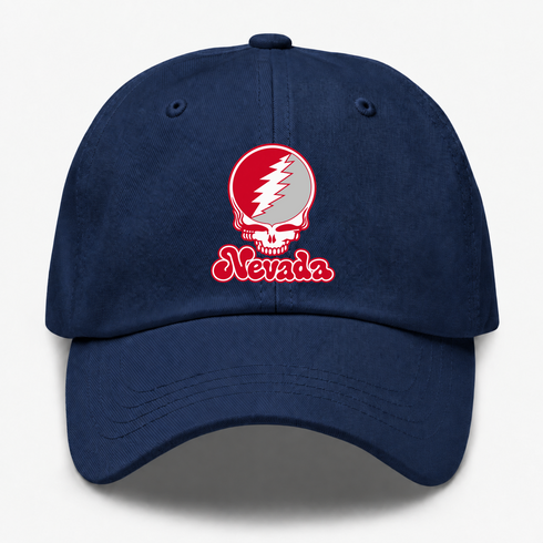 Nevada Stealie Premium Unisex Dad Hat — Design: Nevada Las Vegas University of — Navy