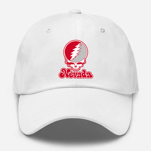 Nevada Stealie Premium Unisex Dad Hat — Design: Nevada Las Vegas University of — White