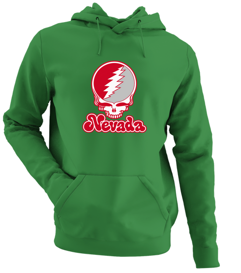 Nevada Stealie Premium Unisex Hoodie — Design: Nevada Las Vegas University of — Irish Green