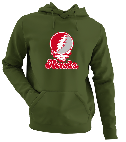 Nevada Stealie Premium Unisex Hoodie — Design: Nevada Las Vegas University of — Military Green