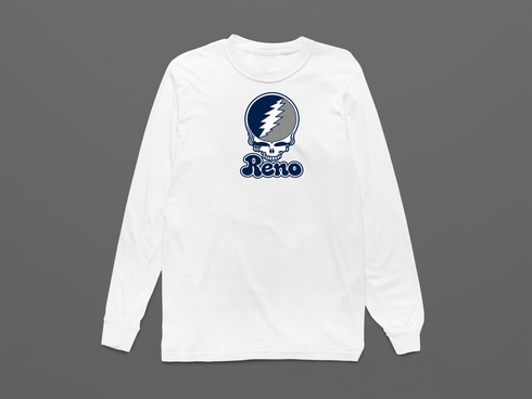 Nevada Stealie Premium Unisex Long-Sleeve — Design: Nevada Las Vegas University of — White