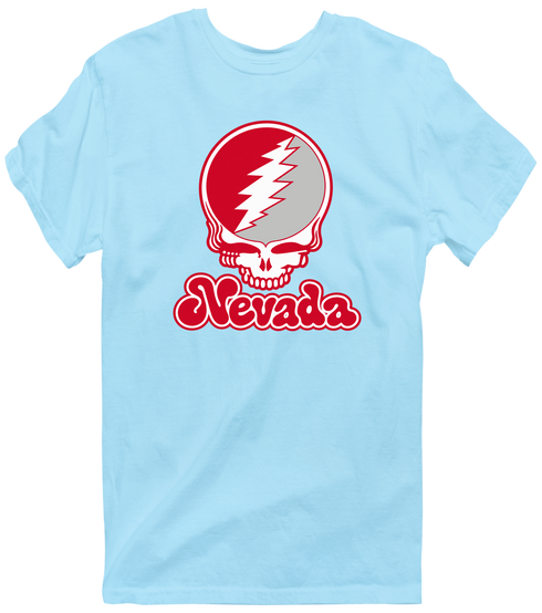 Nevada Stealie Premium Unisex T-Shirt — Design: Nevada Las Vegas University of — Light Blue