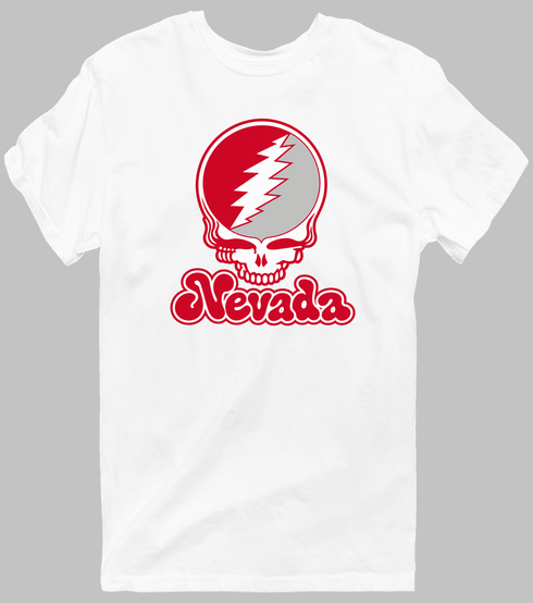 Nevada Stealie Premium Unisex T-Shirt — Design: Nevada Las Vegas University of — White