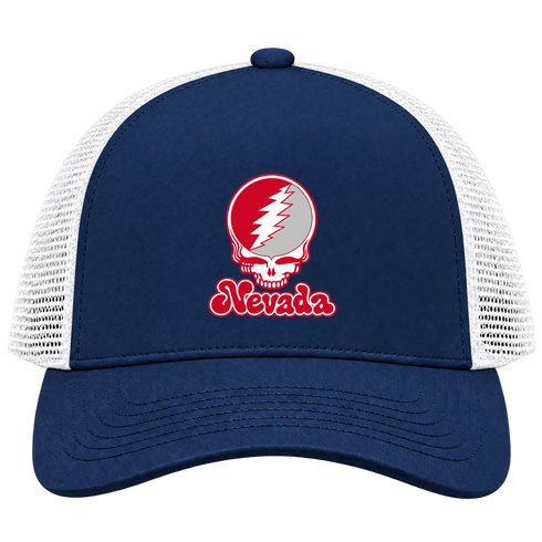 Nevada Stealie Premium Unisex Trucker Cap — Design: Nevada Las Vegas University of — Navy/White