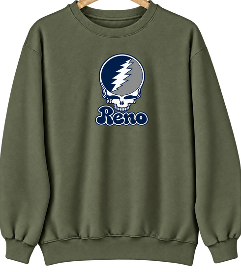 Nevada Stealie Premium Unisex Crewneck — Design: Nevada Las Vegas University of — Military Green