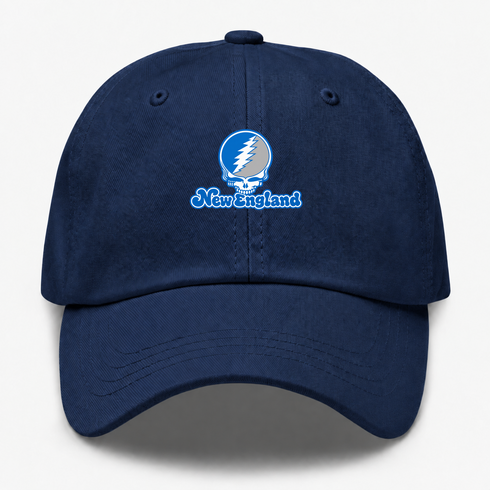 New England Stealie Premium Unisex Dad Hat — Design: New England University of — Navy