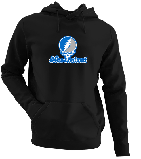 New England Stealie Premium Unisex Hoodie — Design: New England University of — Black