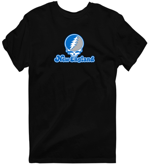 New England Stealie Premium Unisex T-Shirt — Design: New England University of — Black