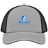 New England Stealie Premium Unisex Trucker Cap — Design: New England University of — Heather Grey/Black