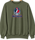 New England Helmet Stealie Premium Unisex Crewneck — New England Patriots — Military Green