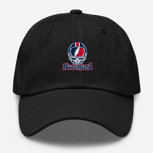 New England Helmet Stealie Premium Unisex Dad Hat — New England Patriots — Black
