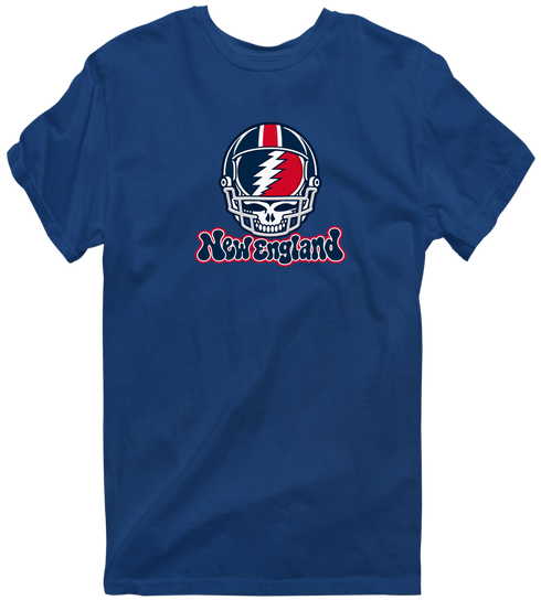 New England Helmet Stealie Premium Unisex T-Shirt — New England Patriots — Navy