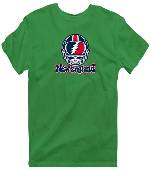 New England Helmet Stealie Premium Unisex T-Shirt — New England Patriots — Irish Green