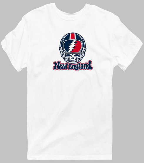 New England Helmet Stealie Premium Unisex T-Shirt — New England Patriots — White