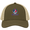 New England Helmet Stealie Premium Unisex Trucker Cap — New England Patriots — Moss/Khaki