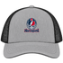 New England Helmet Stealie Premium Unisex Trucker Cap — New England Patriots — Heather Grey/Black