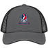 New England Helmet Stealie Premium Unisex Trucker Cap — New England Patriots — Charcoal/Black