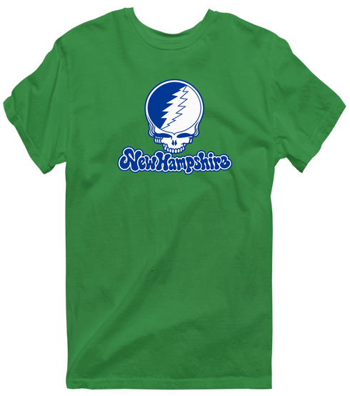 New Hampshire Stealie Premium Unisex T-Shirt — Design: New Hampshire University of — Irish Green
