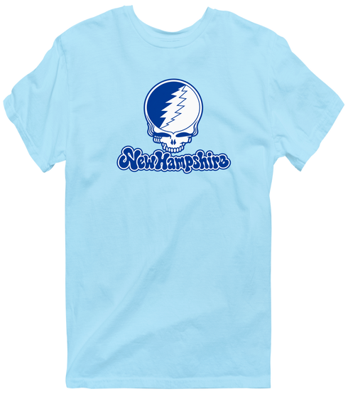 New Hampshire Stealie Premium Unisex T-Shirt — Design: New Hampshire University of — Light Blue