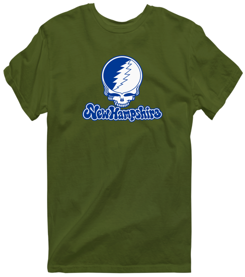 New Hampshire Stealie Premium Unisex T-Shirt — Design: New Hampshire University of — Military Green