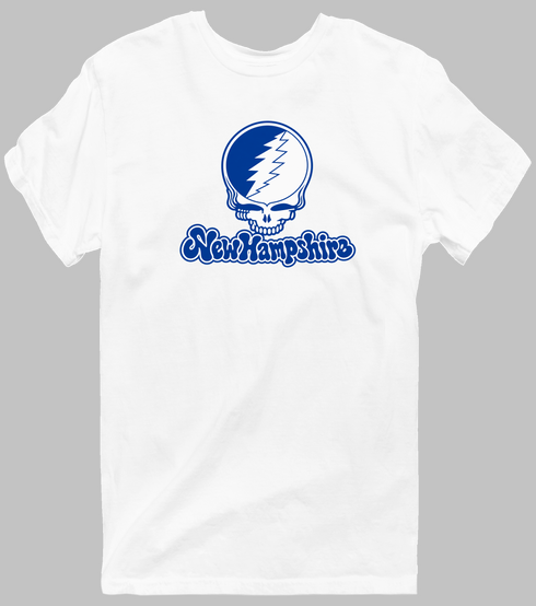 New Hampshire Stealie Premium Unisex T-Shirt — Design: New Hampshire University of — White