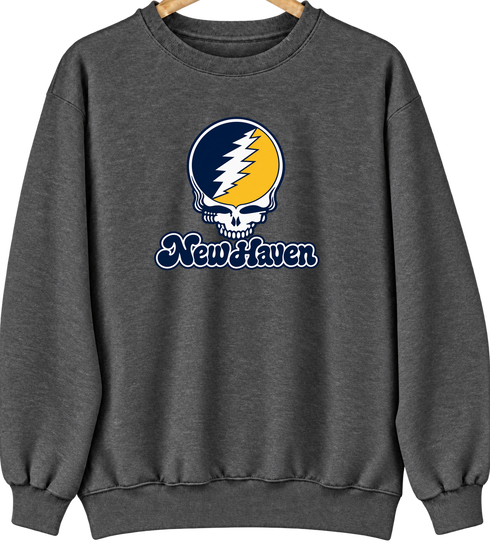 New Haven Stealie Premium Unisex Crewneck — Design: New Haven University of — Dark Heather