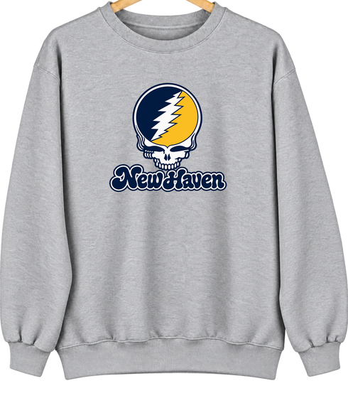 New Haven Stealie Premium Unisex Crewneck — Design: New Haven University of — Sport Grey