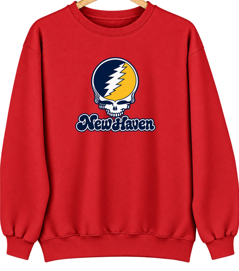 New Haven Stealie Premium Unisex Crewneck — Design: New Haven University of — Red