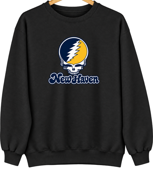 New Haven Stealie Premium Unisex Crewneck — Design: New Haven University of — Black