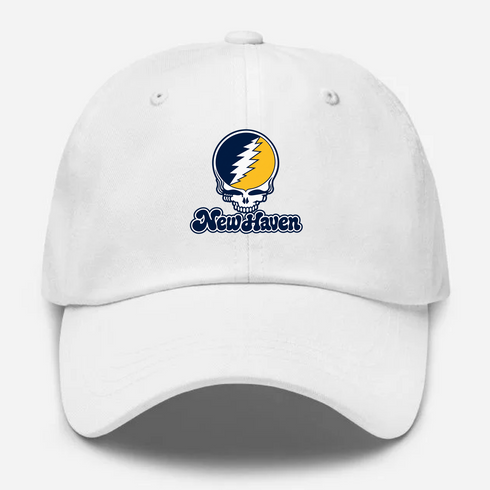 New Haven Stealie Premium Unisex Dad Hat — Design: New Haven University of — White