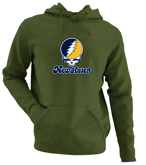 New Haven Stealie Premium Unisex Hoodie — Design: New Haven University of — Military Green