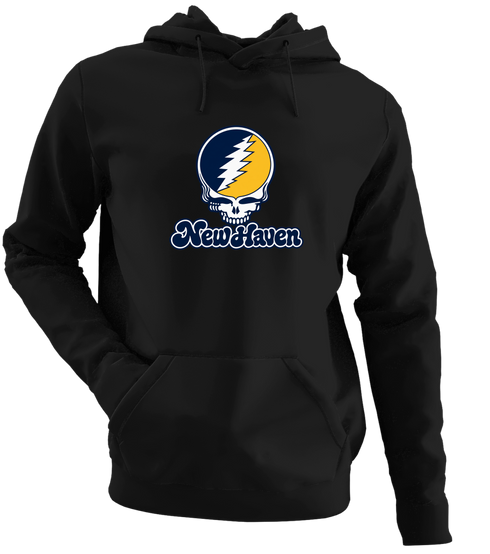 New Haven Stealie Premium Unisex Hoodie — Design: New Haven University of — Black