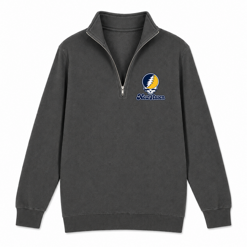 New Haven Stealie Premium Unisex Quarter-Zip — Design: New Haven University of — Charcoal