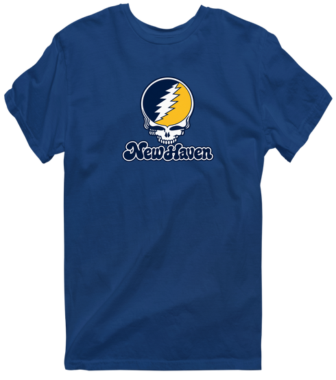 New Haven Stealie Premium Unisex T-Shirt — Design: New Haven University of — Navy