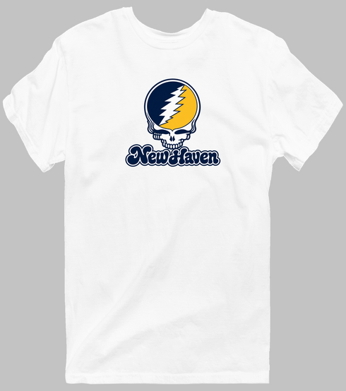 New Haven Stealie Premium Unisex T-Shirt — Design: New Haven University of — White