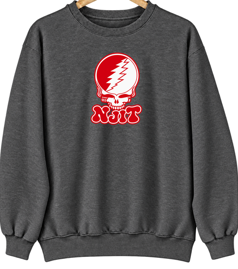 NJIT Stealie Premium Unisex Crewneck — Design: New Jersey Institute of Technology — Dark Heather