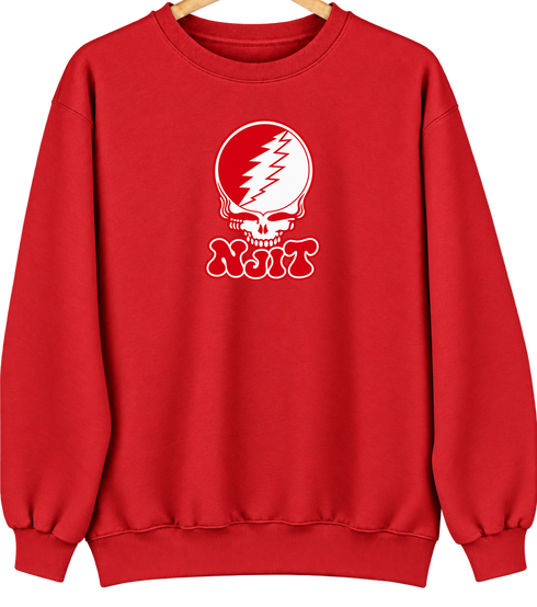NJIT Stealie Premium Unisex Crewneck — Design: New Jersey Institute of Technology — Red