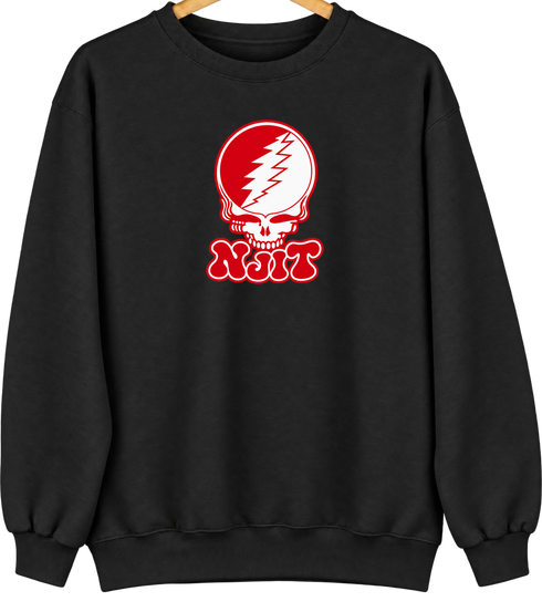 NJIT Stealie Premium Unisex Crewneck — Design: New Jersey Institute of Technology — Black