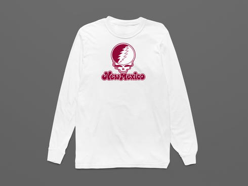 New Mexico Stealie Premium Unisex Long-Sleeve — Design: New Mexico State University — White