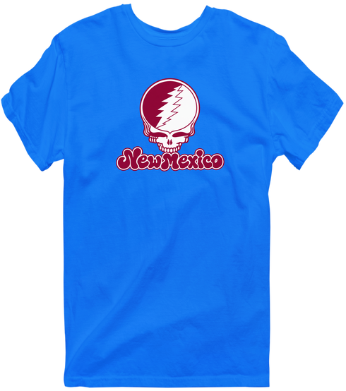 New Mexico Stealie Premium Unisex T-Shirt — Design: New Mexico State University — Royal