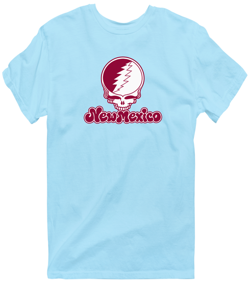 New Mexico Stealie Premium Unisex T-Shirt — Design: New Mexico State University — Light Blue