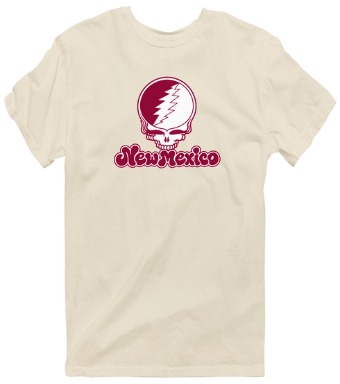 New Mexico Stealie Premium Unisex T-Shirt — Design: New Mexico State University — Sand