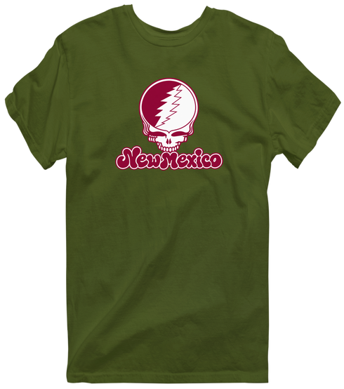 New Mexico Stealie Premium Unisex T-Shirt — Design: New Mexico State University — Military Green